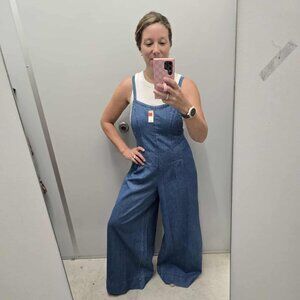 NWT Aerie Denim Jumper Wide Leg size Small